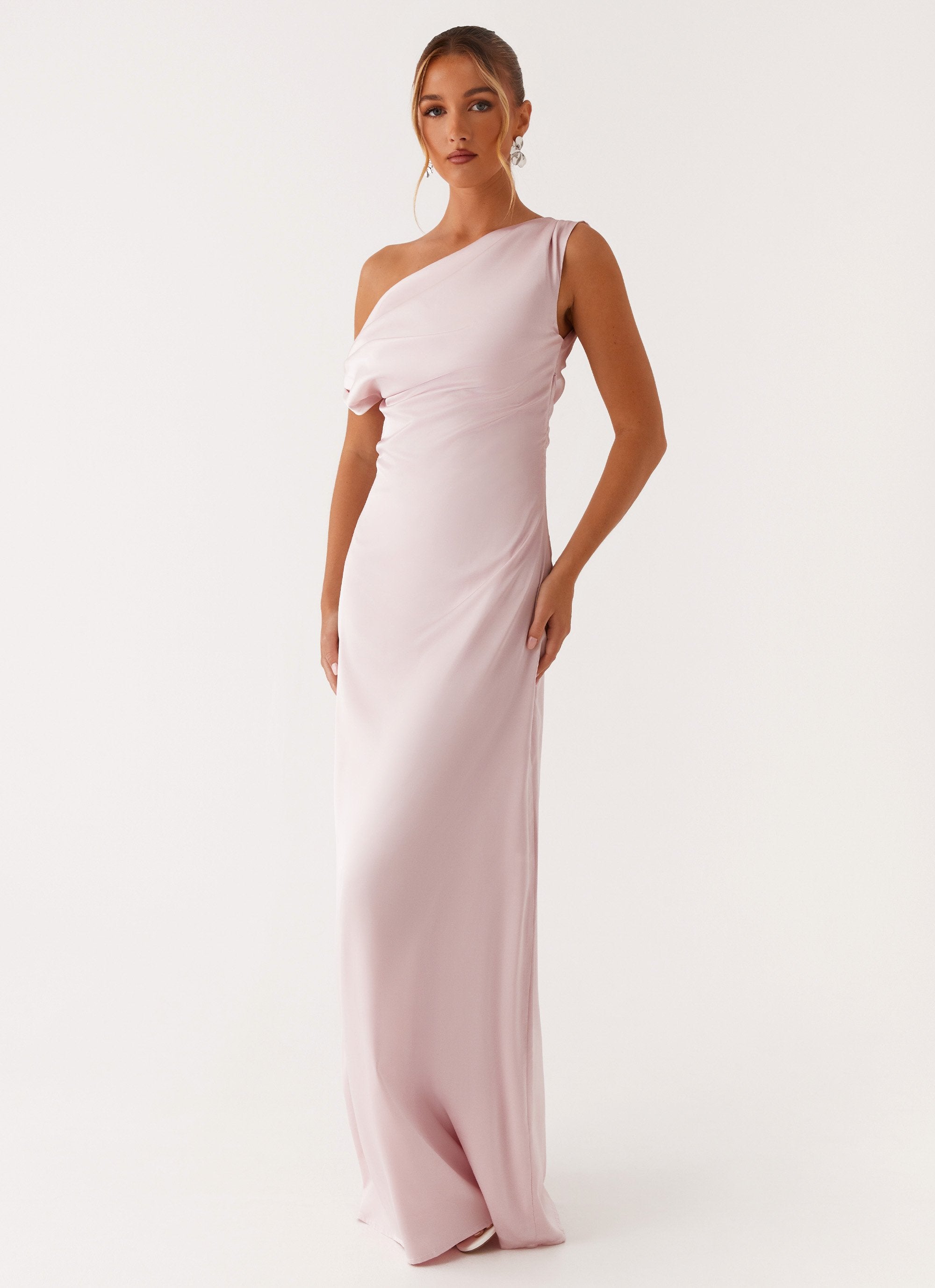 Léa Long Satin Dress Heart of Crystal